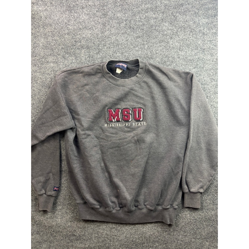 JanSport Mississippi State MSU Sweatshirt Mens Large Gray Vintage Embroidered